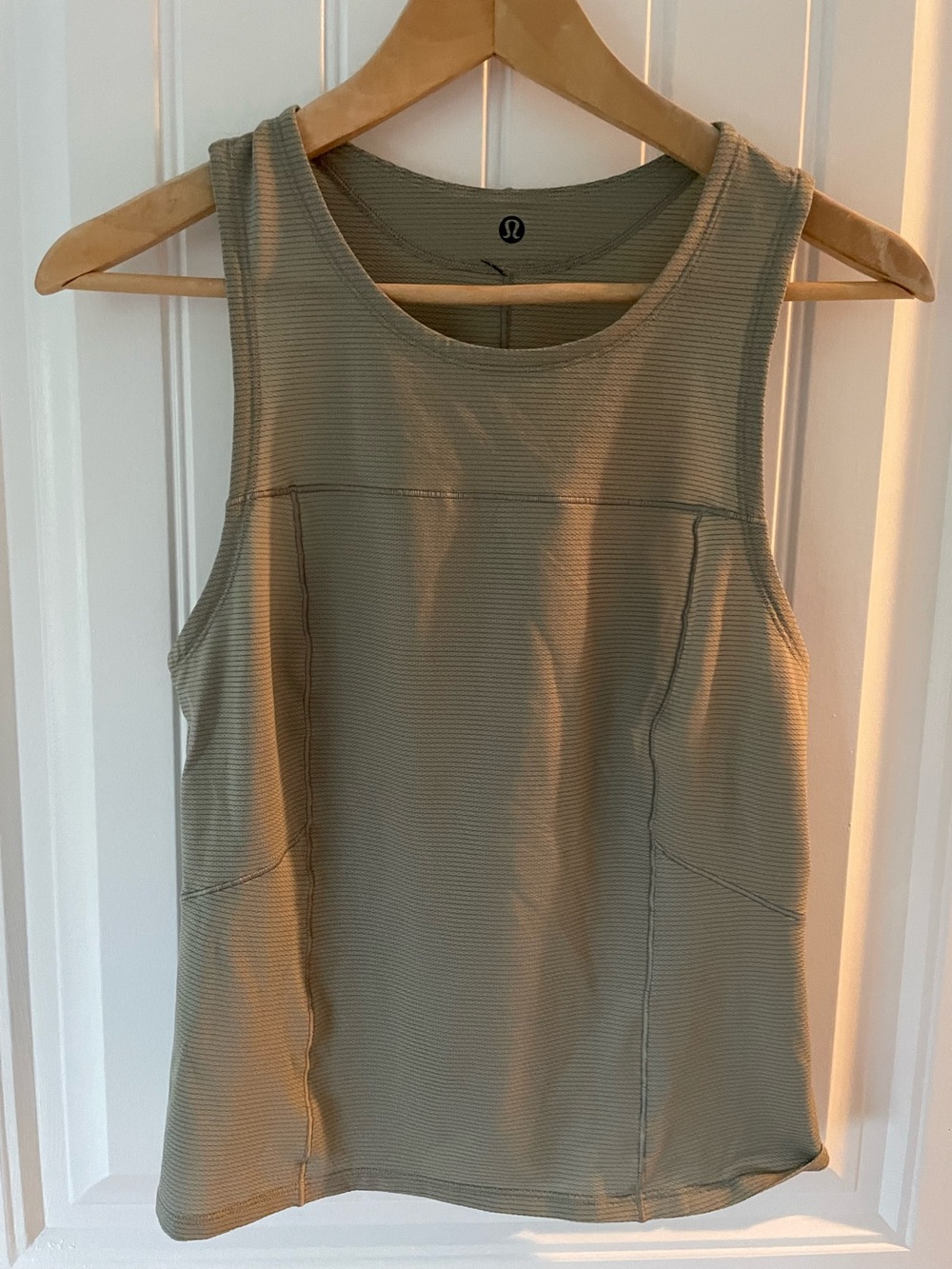 lululemon athletica Olive Green/ Grey Ribbed Tank Top